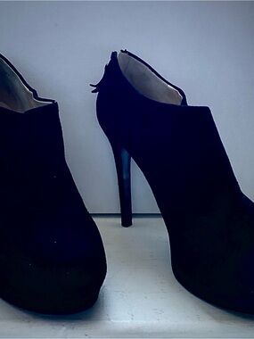 Nine West Women's Black Suede High Heel Ankle Booties